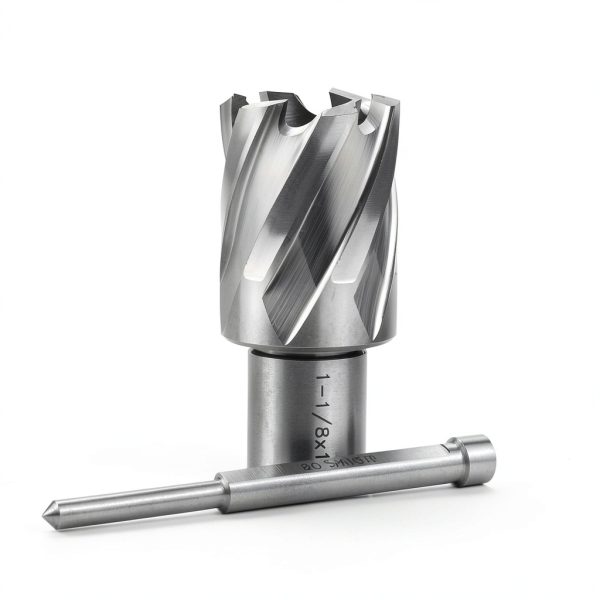 OSCARBIDE 1-1/8"x1 Annular Cutter, 3/4 inch Weldon Shank,1-1/8 inch Cutting Diameter 1 inch Depth of Cut, 2 Flat Mag Drill Bit with Pilot Pin for Magnetic Drill Press,1 Piece-8