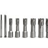 Annular Cutter Set Carbide 8pcs JESTUOUS 3/4 Inch Weldon Shank 1-3/8 Cutting Depth and Cutting Diameter from 1/2 to 1-1/16 Two Flat TCT Bit for Drill Press with 2 Pilot Pins-7