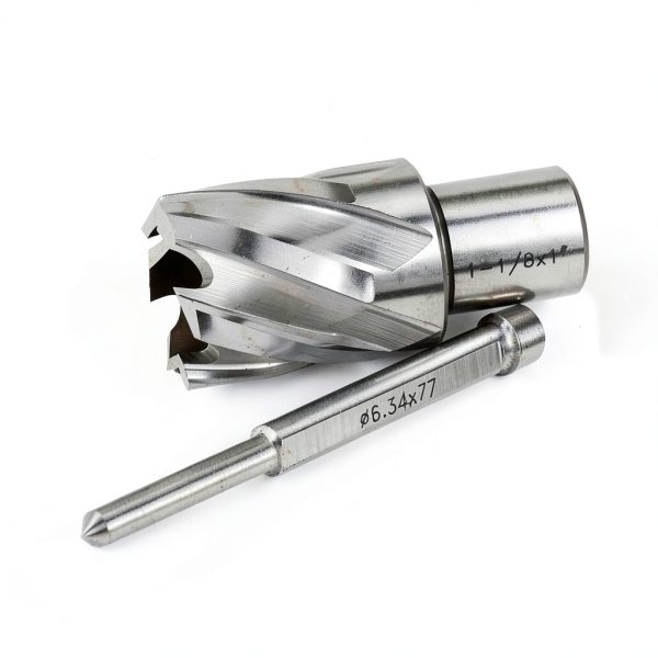 OSCARBIDE 1-1/8"x1 Annular Cutter, 3/4 inch Weldon Shank,1-1/8 inch Cutting Diameter 1 inch Depth of Cut, 2 Flat Mag Drill Bit with Pilot Pin for Magnetic Drill Press,1 Piece-6