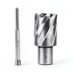 OSCARBIDE 1-1/8"x1 Annular Cutter, 3/4 inch Weldon Shank,1-1/8 inch Cutting Diameter 1 inch Depth of Cut, 2 Flat Mag Drill Bit with Pilot Pin for Magnetic Drill Press,1 Piece-0