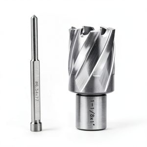 OSCARBIDE 1-1/8"x1 Annular Cutter, 3/4 inch Weldon Shank,1-1/8 inch Cutting Diameter 1 inch Depth of Cut, 2 Flat Mag Drill Bit with Pilot Pin for Magnetic Drill Press,1 Piece-0