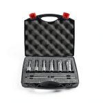 Annular Cutter Set Carbide 8pcs JESTUOUS 3/4 Inch Weldon Shank 1-3/8 Cutting Depth and Cutting Diameter from 1/2 to 1-1/16 Two Flat TCT Bit for Drill Press with 2 Pilot Pins-0