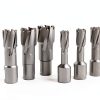 Annular Cutter Set Carbide 8pcs JESTUOUS 3/4 Inch Weldon Shank 1-3/8 Cutting Depth and Cutting Diameter from 1/2 to 1-1/16 Two Flat TCT Bit for Drill Press with 2 Pilot Pins-3
