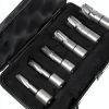 Annular Cutter Set Carbide 8pcs JESTUOUS 3/4 Inch Weldon Shank 1-3/8 Cutting Depth and Cutting Diameter from 1/2 to 1-1/16 Two Flat TCT Bit for Drill Press with 2 Pilot Pins-5